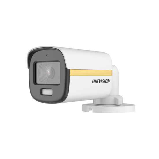 2MPx HD-TVI корпусна ColorVu HikVision DS-2CE10DF3T-LFS камера за видеонаблюдение с вградена хибридна светлина - бяла и/или IR до 20 м (Smart Light)
