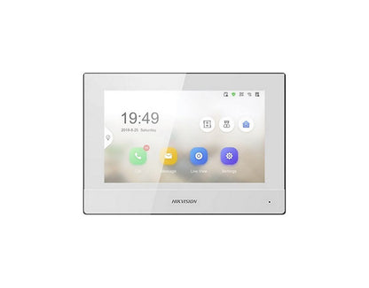 7" Touch-Screen мониторен панел за IP видеодомофонни системи HIKVISION DS-KH6320-WTE1-W в бял цвят