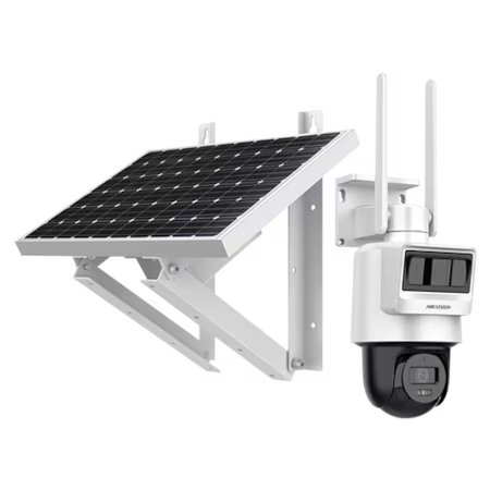 Автономна 4 MPX 4G IP камера HIKVISION DS-2DE2C400IWG-K/4G/C05S10 със соларен панел, обектив 2.8 mm, микрофон и говорител
